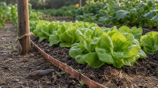 Jeunes salades au potager protégées des limaces sans granulés